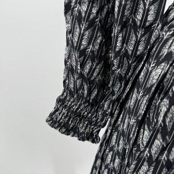 POL Womens Small Black & White Long Sleeve High Neck Midi Dress - Picture 6 of 7